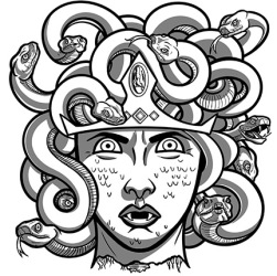 The gorgon’s head has been a symbol of warning and protection for thousands of years. Own your own personal Aegis, ask me about Iron-on stickers and T-Shirts